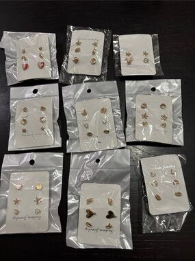 Fashion Jewelry Gold-Tone Mixed Stud Earring Set